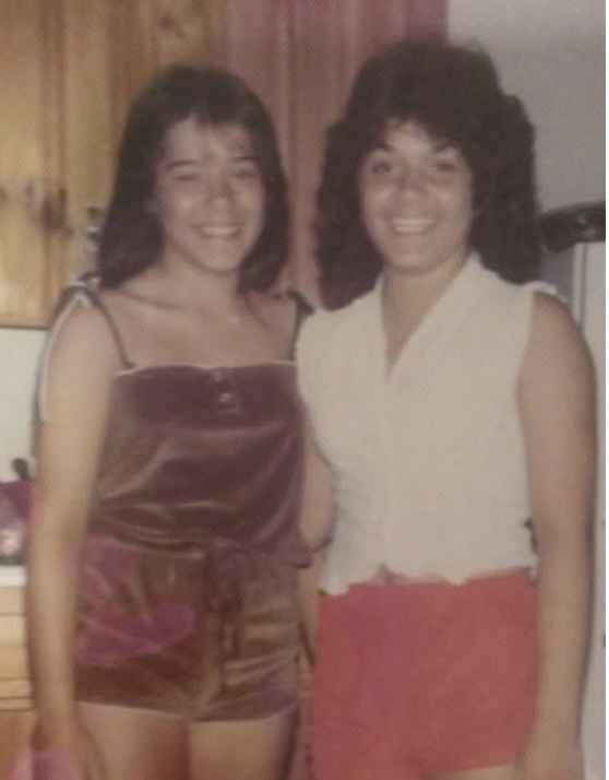 Tina and her sister at Atlantic Beach, North Carolina, circa 1982